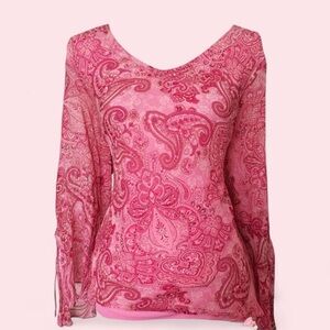 Vintage Y2K Separates by New York City Design Pink paisley long sleeve